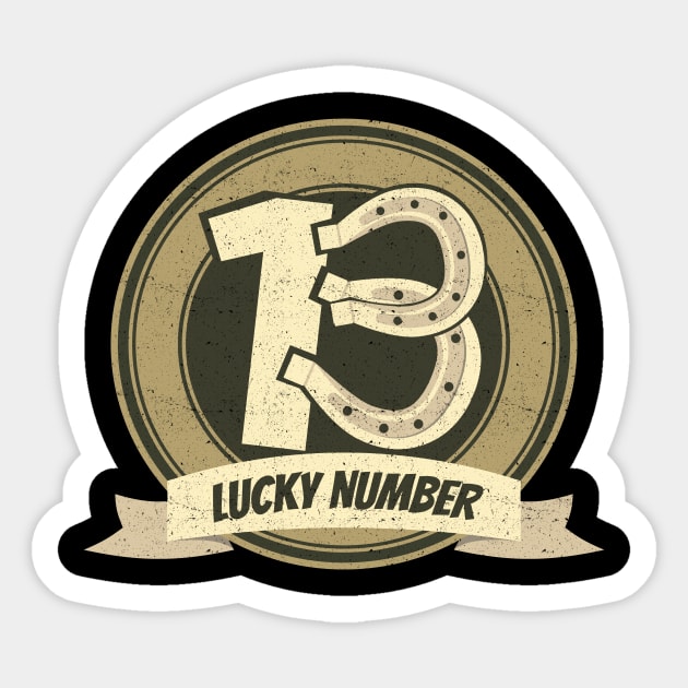 'Horseshoe Lucky Number 13' Awesome Lucky Number Gift Sticker by ourwackyhome